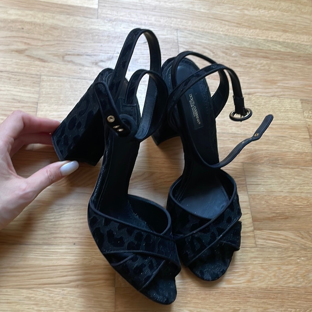 Black D&G summer sandals. Size 39, US9.
